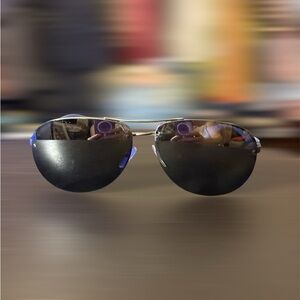 PRADA SPS 56M Black and Silver Aviator Sunglasses